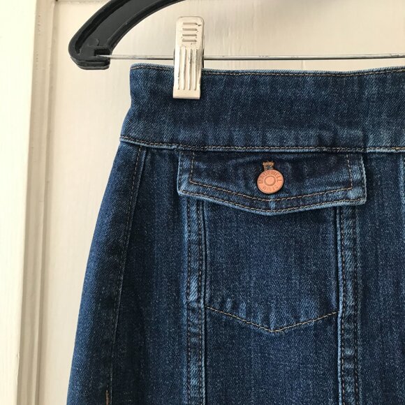 Madewell | Denim Seamed Button-Front Skirt (Size 26) - Picture 4 of 11